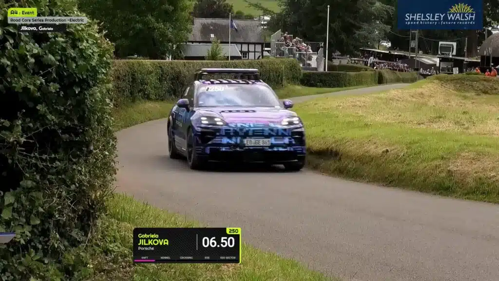 The Porsche Cayenne EV SUV at the Shelsley Walsh Hillclimb