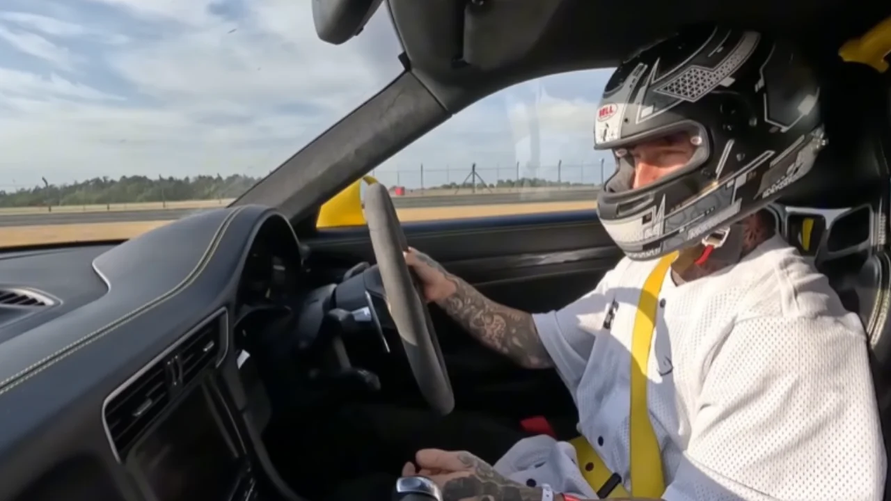 Mat Armstrong unleashes yellow Porsche GT3 RS with no mods on the track and its raw power is jaw-dropping