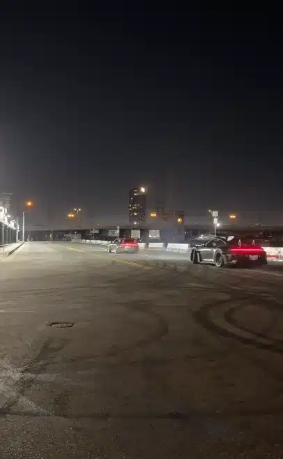 Buddies in California transform childhood game into epic Porsche drifting challenge