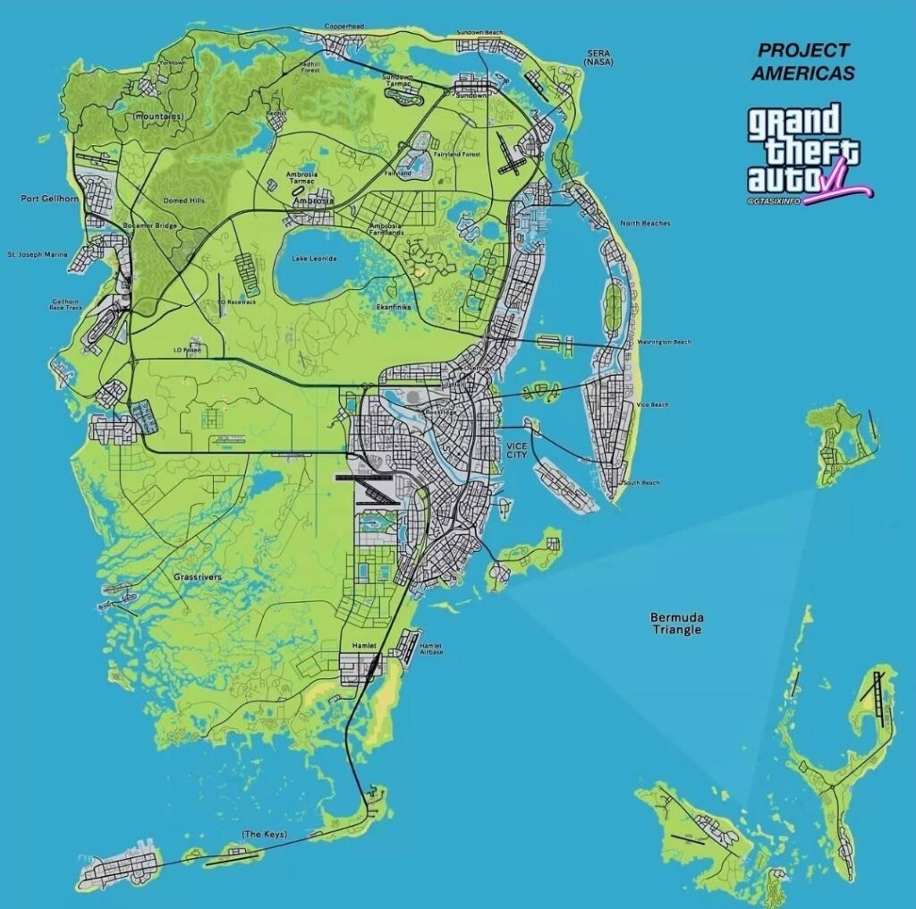 Predicted map for GTA 6 is leaked
