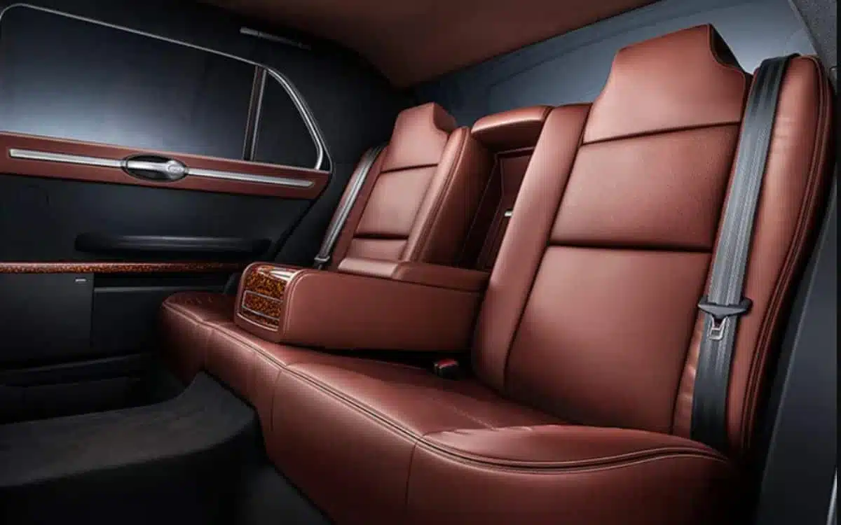 The backseats of the Hongqi L5, which is on our list of cars used by world leaders.