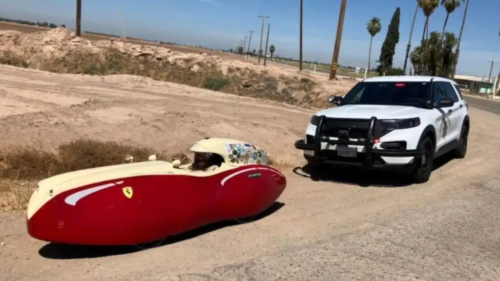 California police pulled over this Quatrovole - before realising that it is a bicycle.