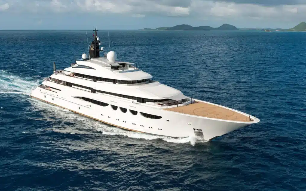 Dubai Crown Prince, more commonly known as Fazza, escapes desert heat on $180M superyacht, The Quattroelle, with a gym designed by Usain Bolt
