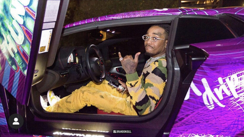 Migos Quavo and his Lambo Aventador