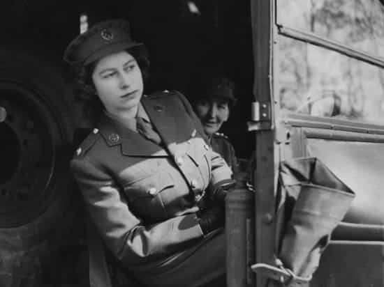 Queen Elizabeth driving during WW2