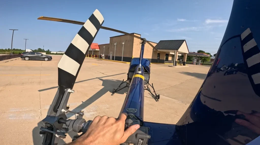 Missouri man flies his R22 helicopter through a drive thru and surely sets a world-first