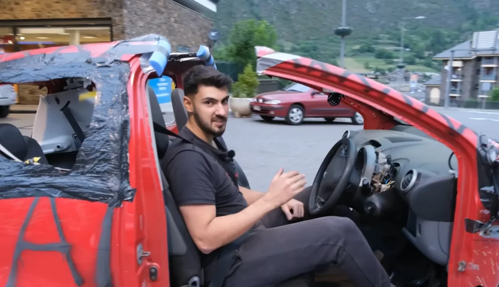 This guy drove a Peugeot across Europe and gradually removed parts from the car for an experiment