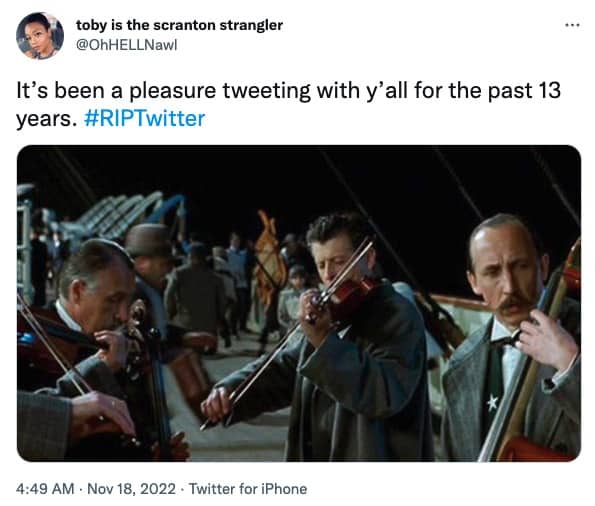 RIPTwitter titanic meme