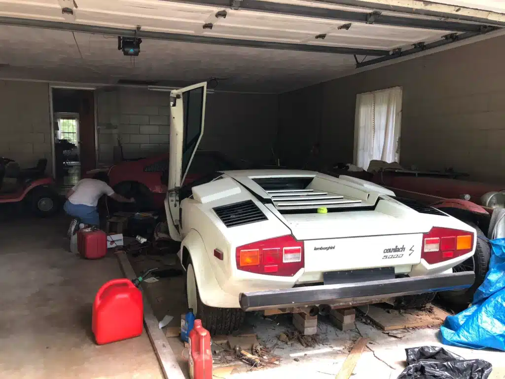 Rare-Lamborghini-Countach-and-Ferrari-308-supercars found-in-grandmas-garage