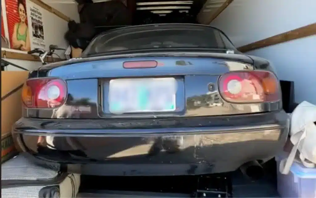 Mazda MX-5 Miata in U-Haul truck