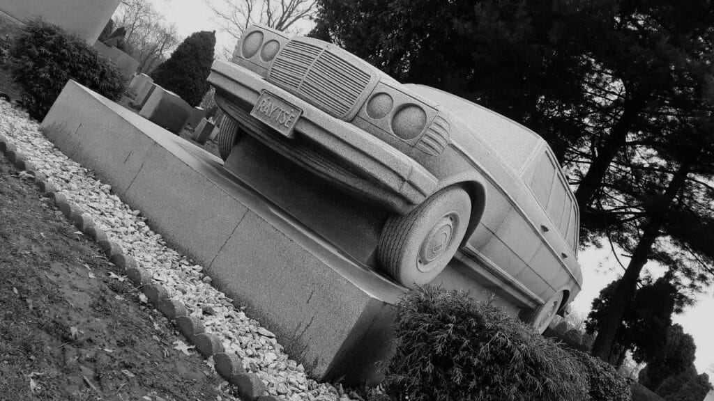 Mercedes-Benz granite tombstone