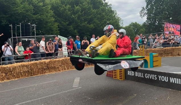 Competitors at the Red Bull Soapbox Race in London 