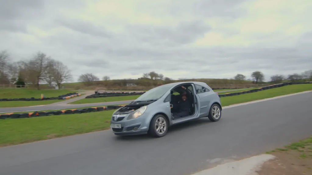 Men keep removing parts from a car to see at what point a Vauxhall becomes undriveable and they end up very surprised