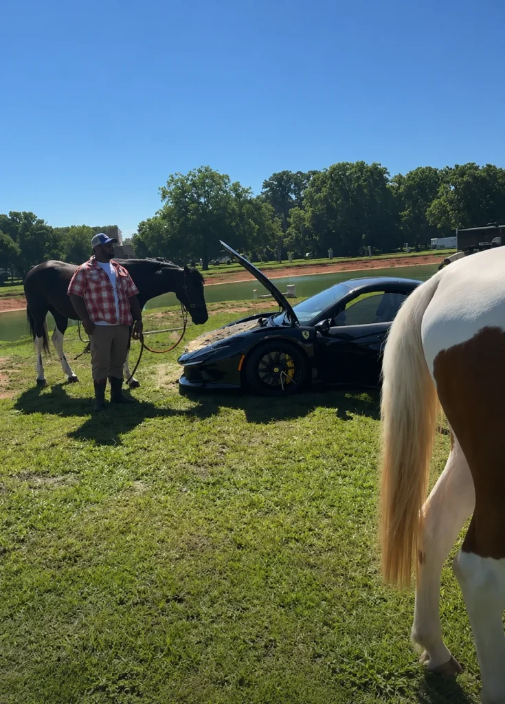 Rick Ross risks wrath of Ferrari by turning his supercar into a horse feeder