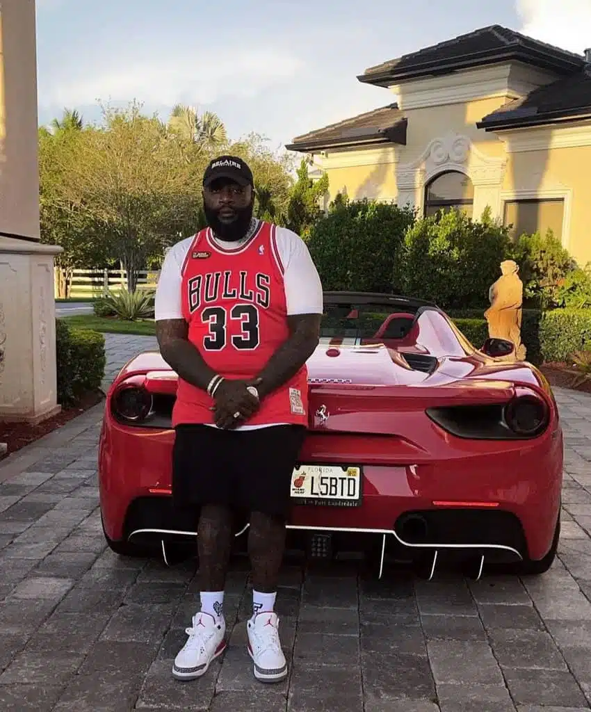 Rick Ross with his Ferrari 488 Spider