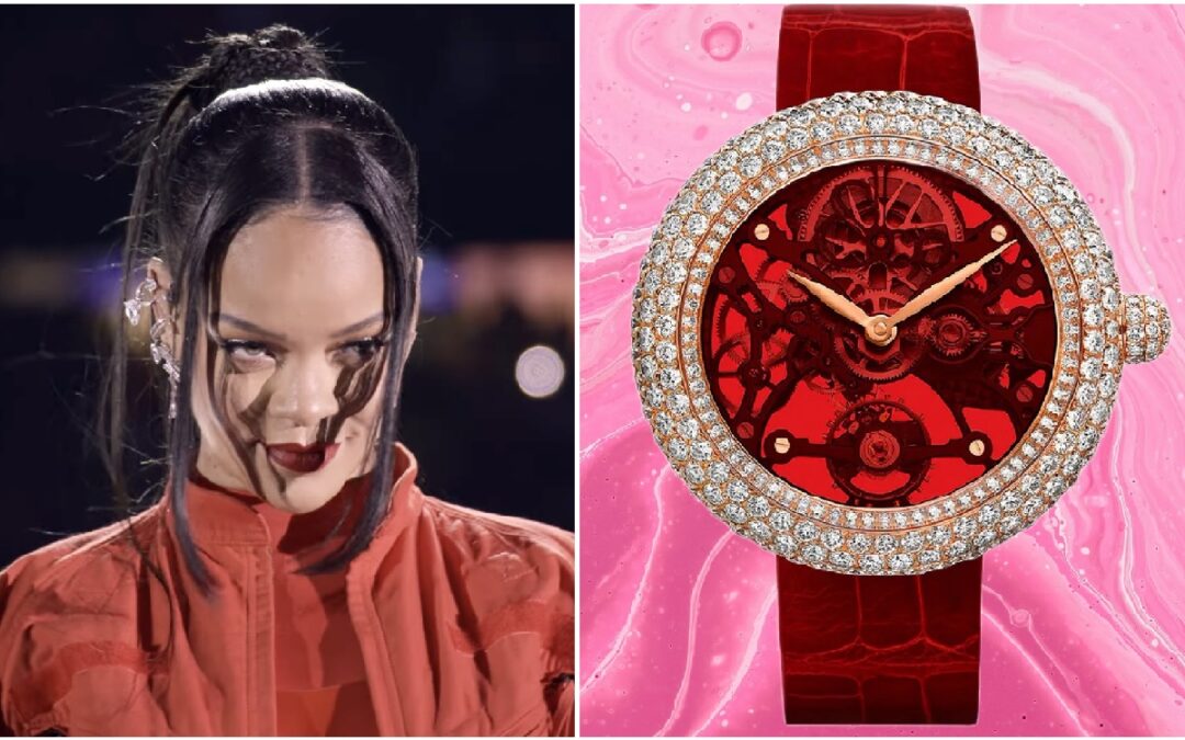 A closer look at the $72k Jacob watch worn by Rihanna at Super Bowl LVII