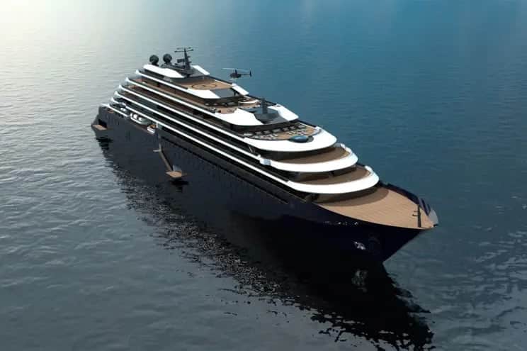 Ritz-Carlton-Evrima-yacht, bird's eye view