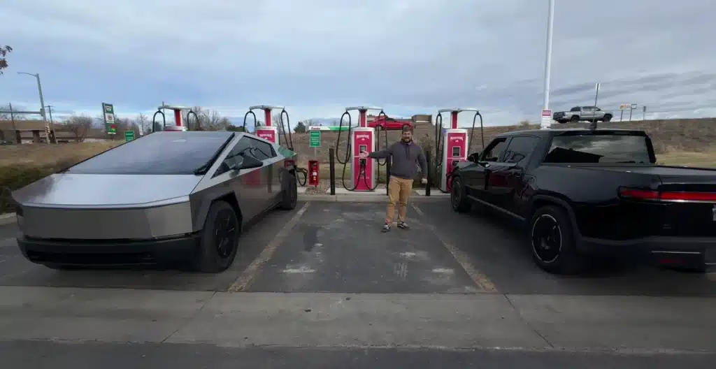 Rivian R1T compared to Tesla Cybertruck