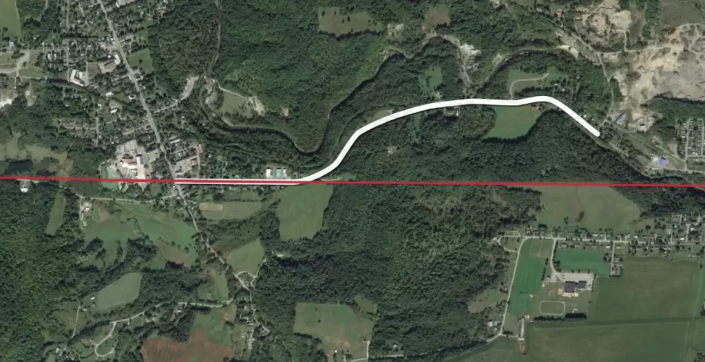 There's a road in Vermont which if you cross it you'll be arrested