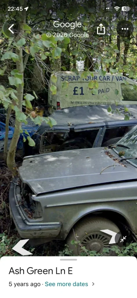 Man stumbles across a forest of retro abandoned cars and decides to look on Google Maps to see how long they've been there