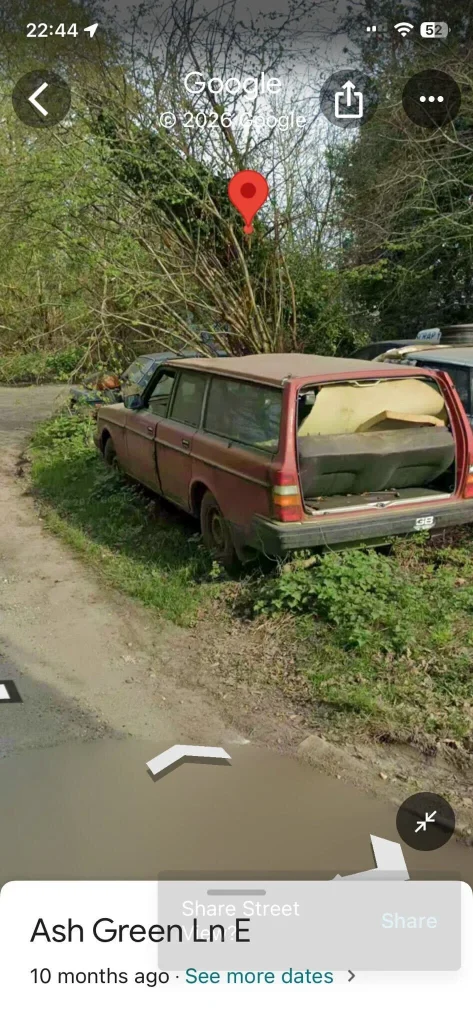 Man stumbles across a forest of retro abandoned cars and decides to look on Google Maps to see how long they've been there
