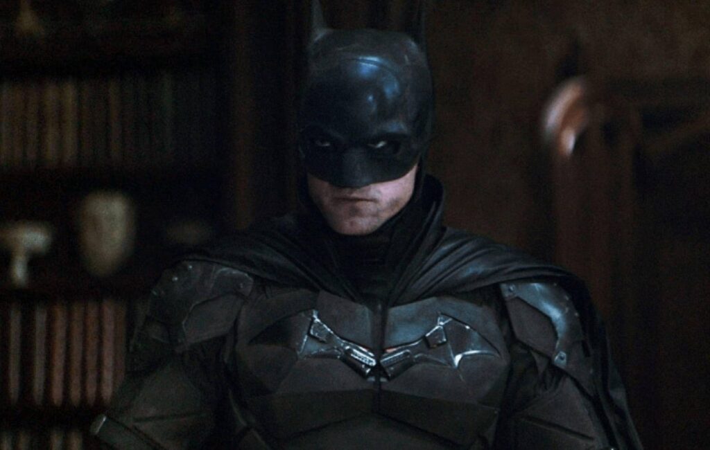 Robert Pattinson wearing the Batsuit in The Batman