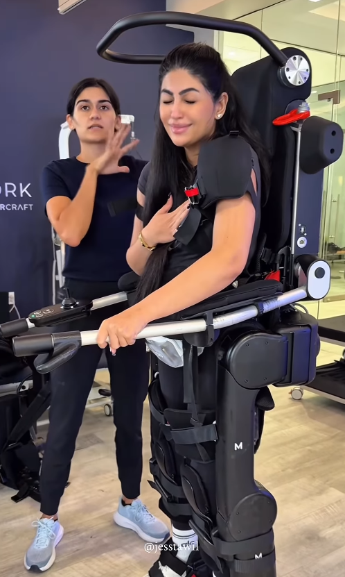 Woman paralyzed since 2014 stands up and walks again using advanced robotic suit