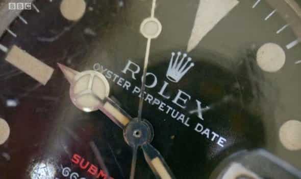 Rolex Submariner at Antiques Roadshow dial detail