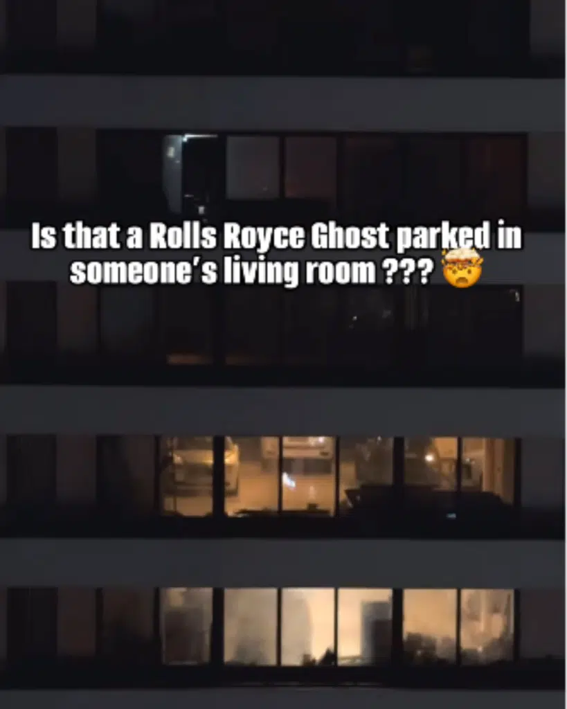 Rolls-Royce parked in living room of apartment goes viral