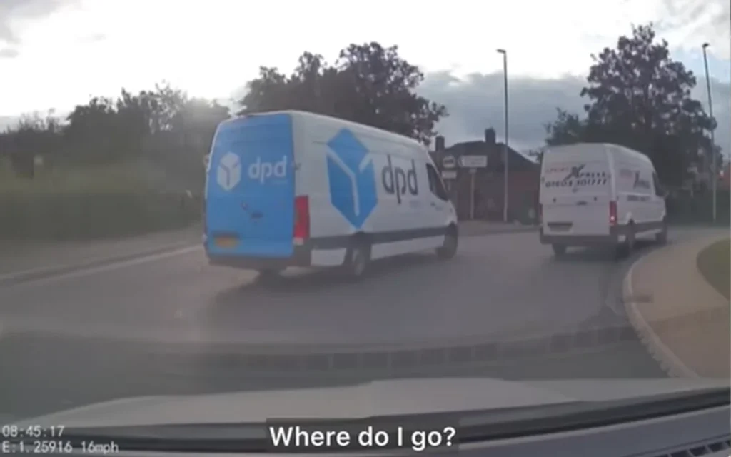 An American man has gone viral for sharing footage of himself completely losing his mind while trying to understand a busy British roundabout