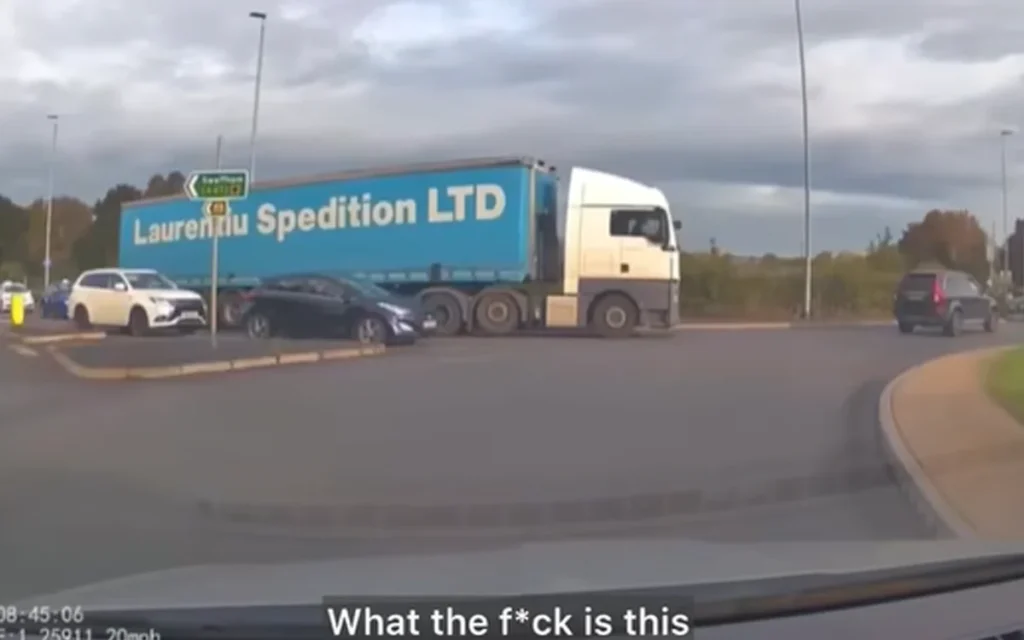 An American man has gone viral for sharing footage of himself completely losing his mind while trying to understand a busy British roundabout