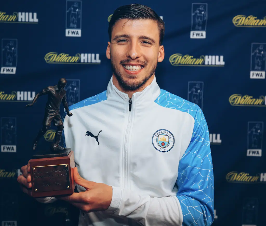 Ruben Dias's debut season saw him win a host of individual awards - including the FWA's Footballer of the Year award.