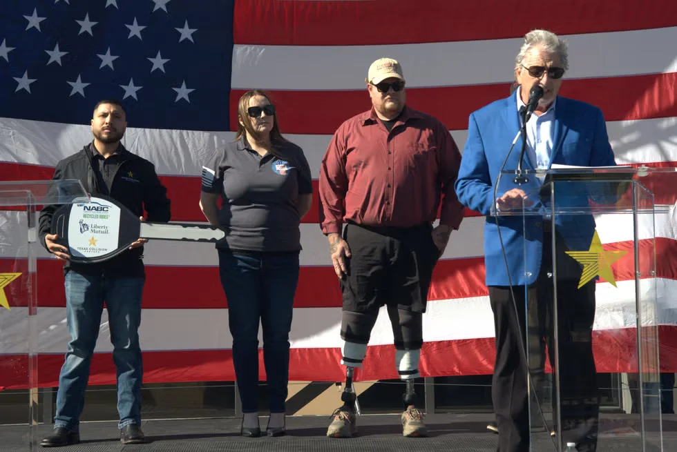 US Marine Corps veteran, and Texan native Ryan Zimmerer was gifted a modified GMC Sierra - allowing him to go hunting with his sons