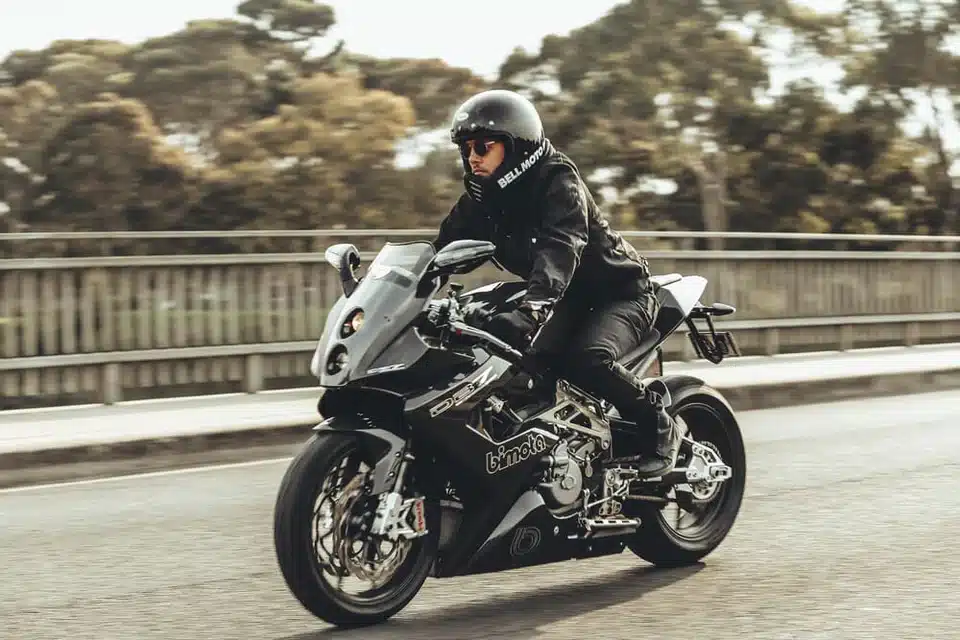 Motorcycle riders play their part in staying safe by obeying the laws of the road and wearing bright clothing.