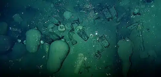 Various pieces of treasure and signs of life were found on the sunken ship