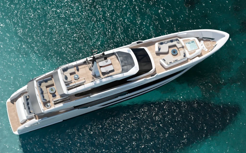 The Saetta 128 is a 128-foot luxury Italian superyacht, launched by Custom Line