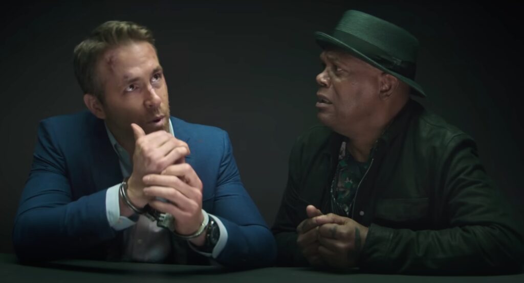 Samuel L. Jackson and Ryan Reynolds in The Hitman's Bodyguard