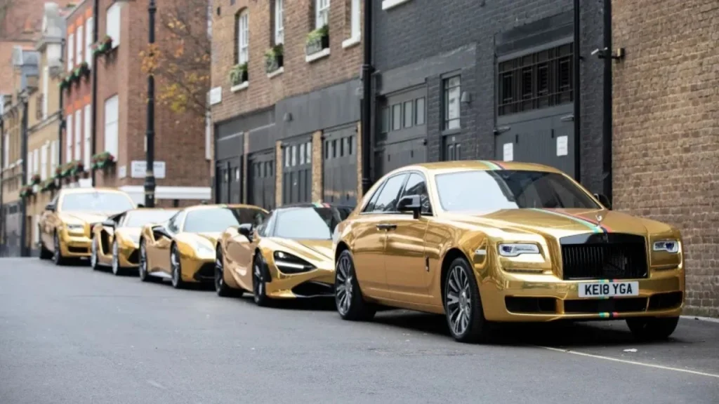 Saudi billionaire flew his fleet of gold supercars to London but they ended up facing the wrath of a traffic officer