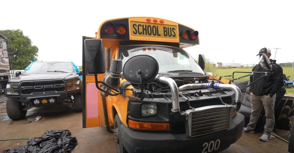 Kansas YouTuber buys school bus on Facebook Marketplace and turbocharges it into the world’s fastest