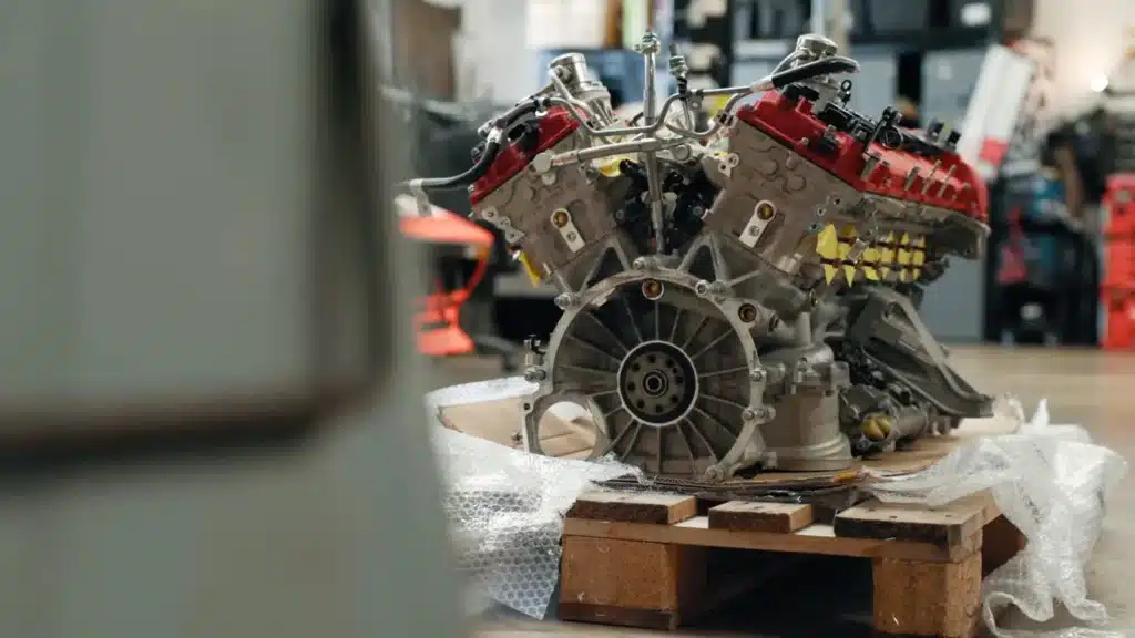 Guy building Ferrari F40 in garage sourced real F140 engine