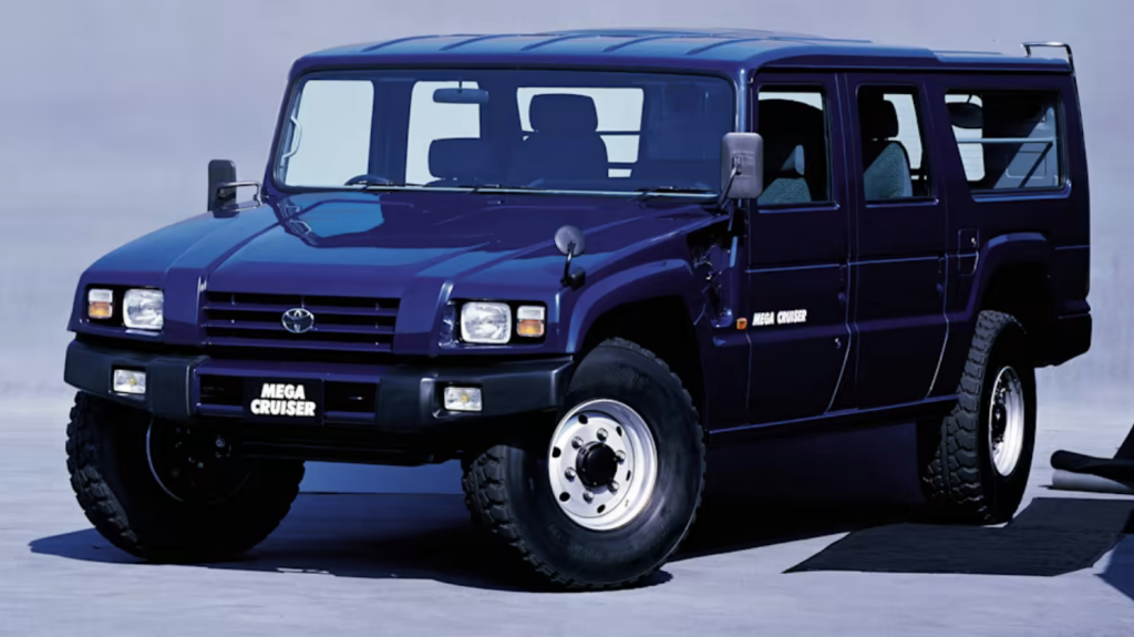 The mega cruiser looks a lot like a Hummer with a hint of Landcruiser.