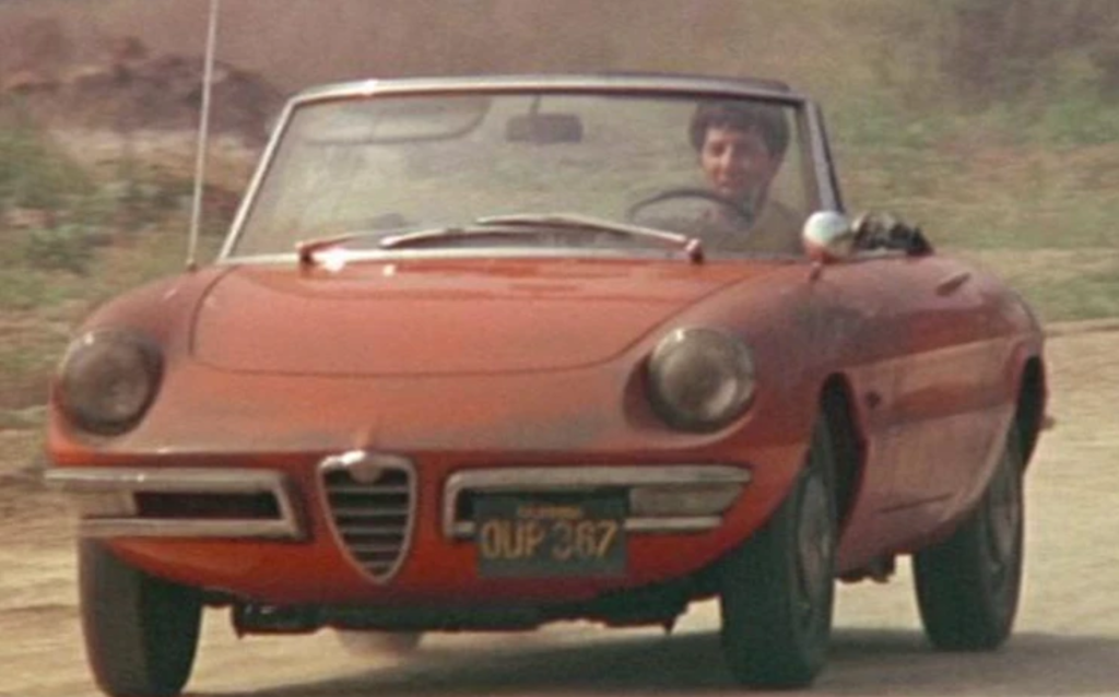 The Alfa Romeo Spider in a scene from The Graduate.