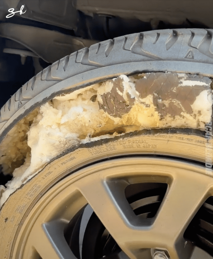 Expanding foam tire