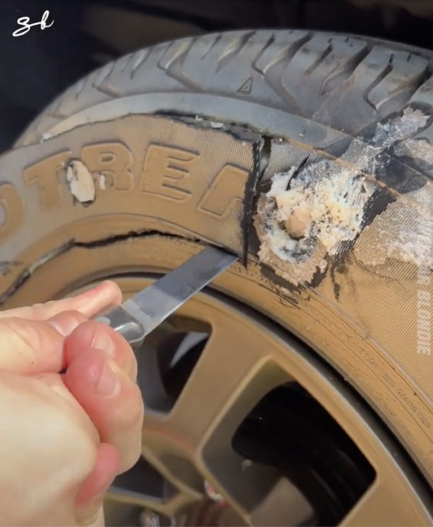 This is what happens when you make an expanding foam tire