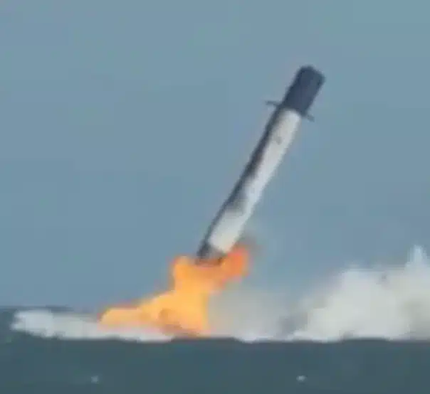SpaceX Falcon 9 makes astonishing water landing after missing initial target