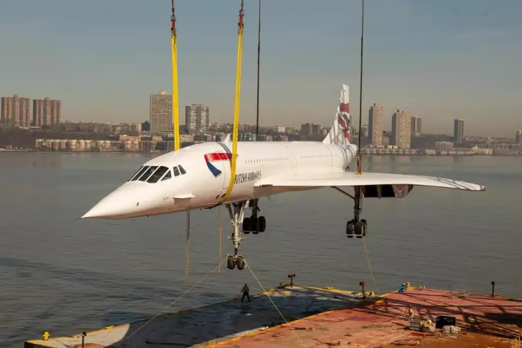 Concorde jet floated down the Hudson River after seven-month restoration