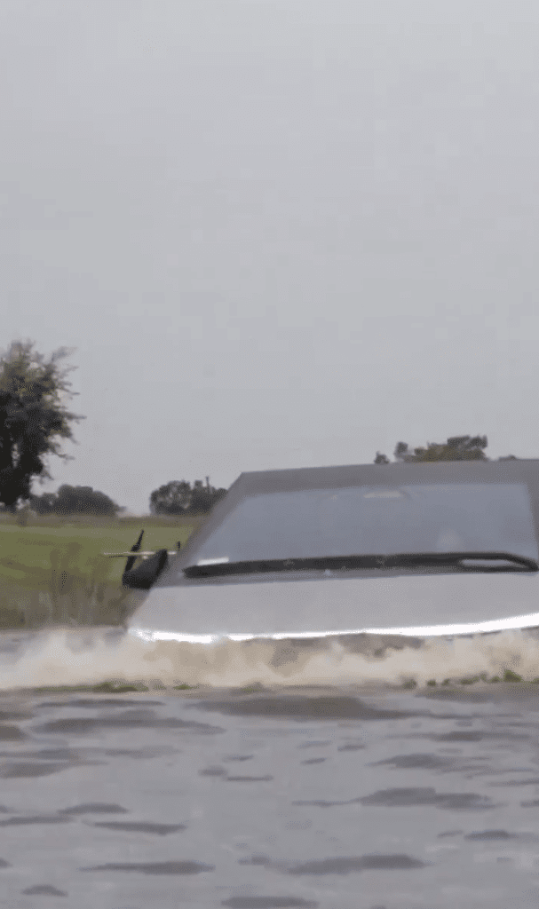 Cybertruck seen passing through water so heavy people can't believe it's possible