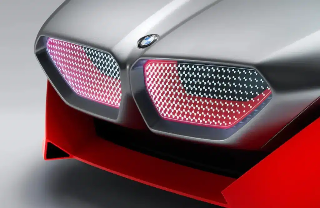 BMW kidney grille 2025 BMW M5 teased with newly designed illuminated grille