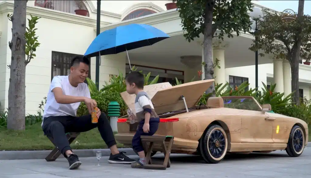 Dad spent 68 days building his son a Rolls-Royce Boat Tail