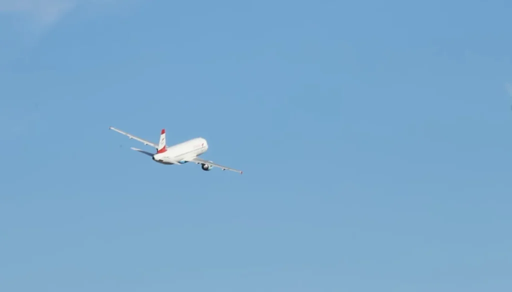 Austrian Airlines A320 performs high-speed low pass